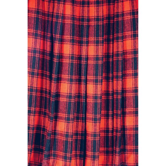 Vintage Pendleton Skirt Wool Pleated Plaid Red Black School Girl Turnabout Midi - Picture 6 of 9
